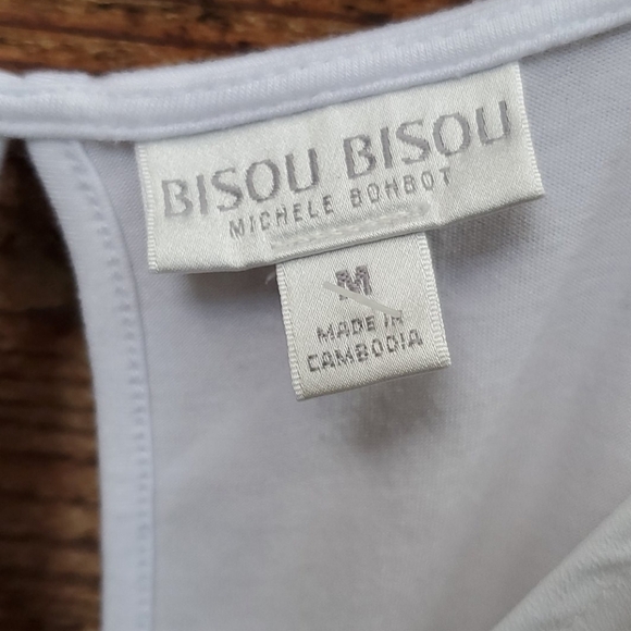 Bisou Bisou crepe wrap top M summer-crispy white - Picture 2 of 5